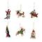 Hello Honey® 6 Pack 5.5" Christmas Dog Wool Felt Ornaments